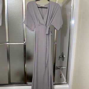 Purple/Gray long Wrap Dress size S